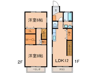 タウンハウス志賀本通Ｂの物件間取画像